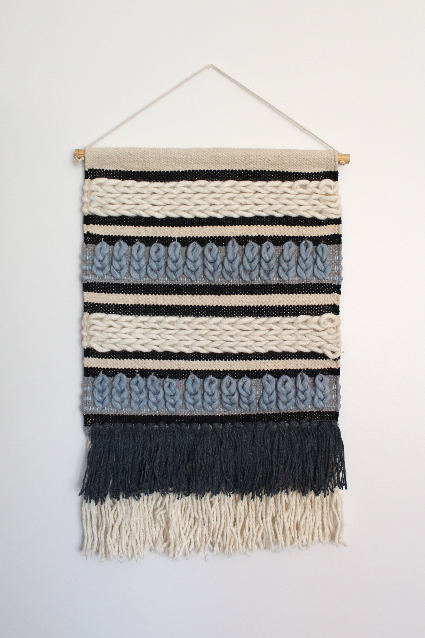 Handwoven Wall Hanging - Tonal Blue