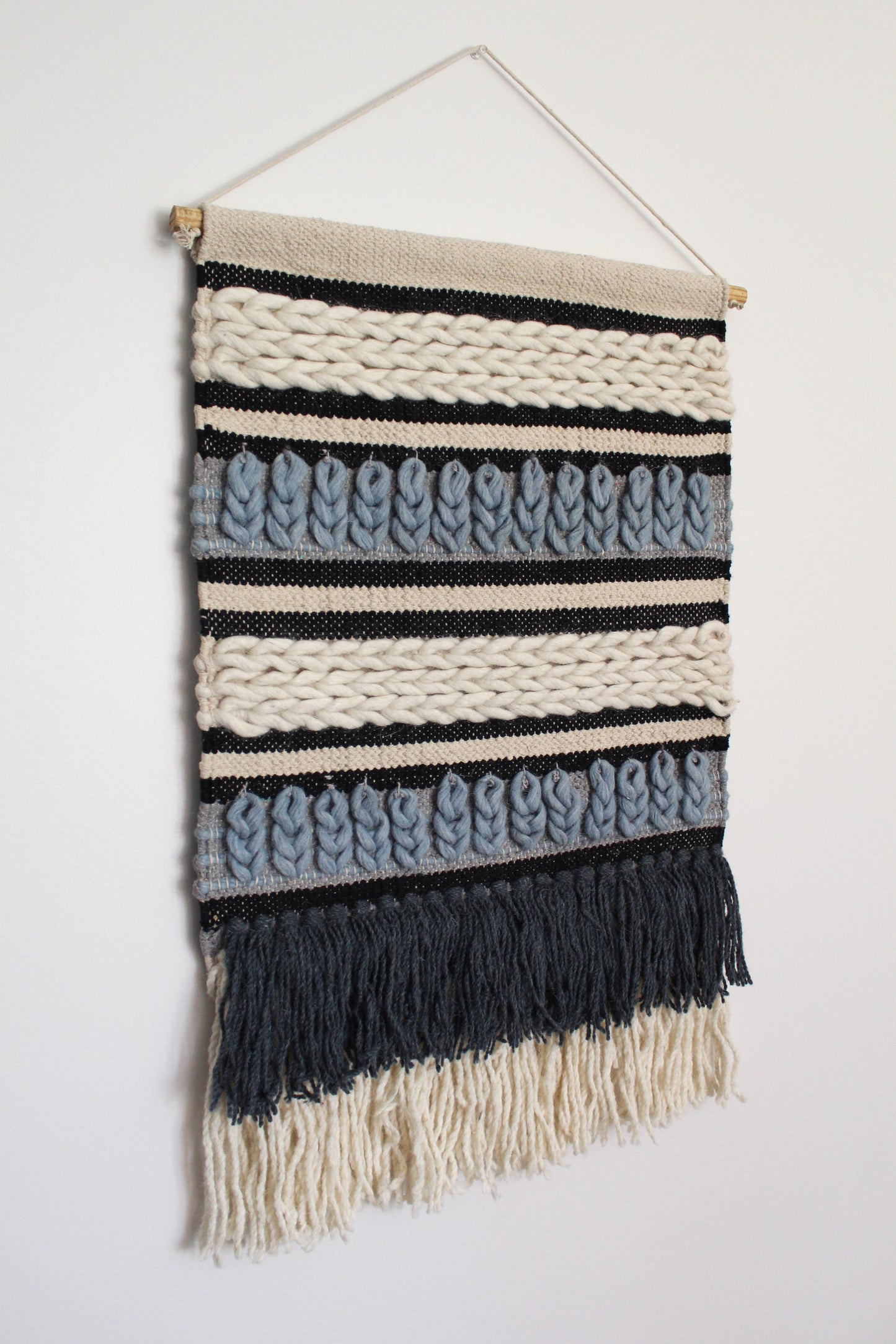 Handwoven Wall Hanging - Tonal Blue