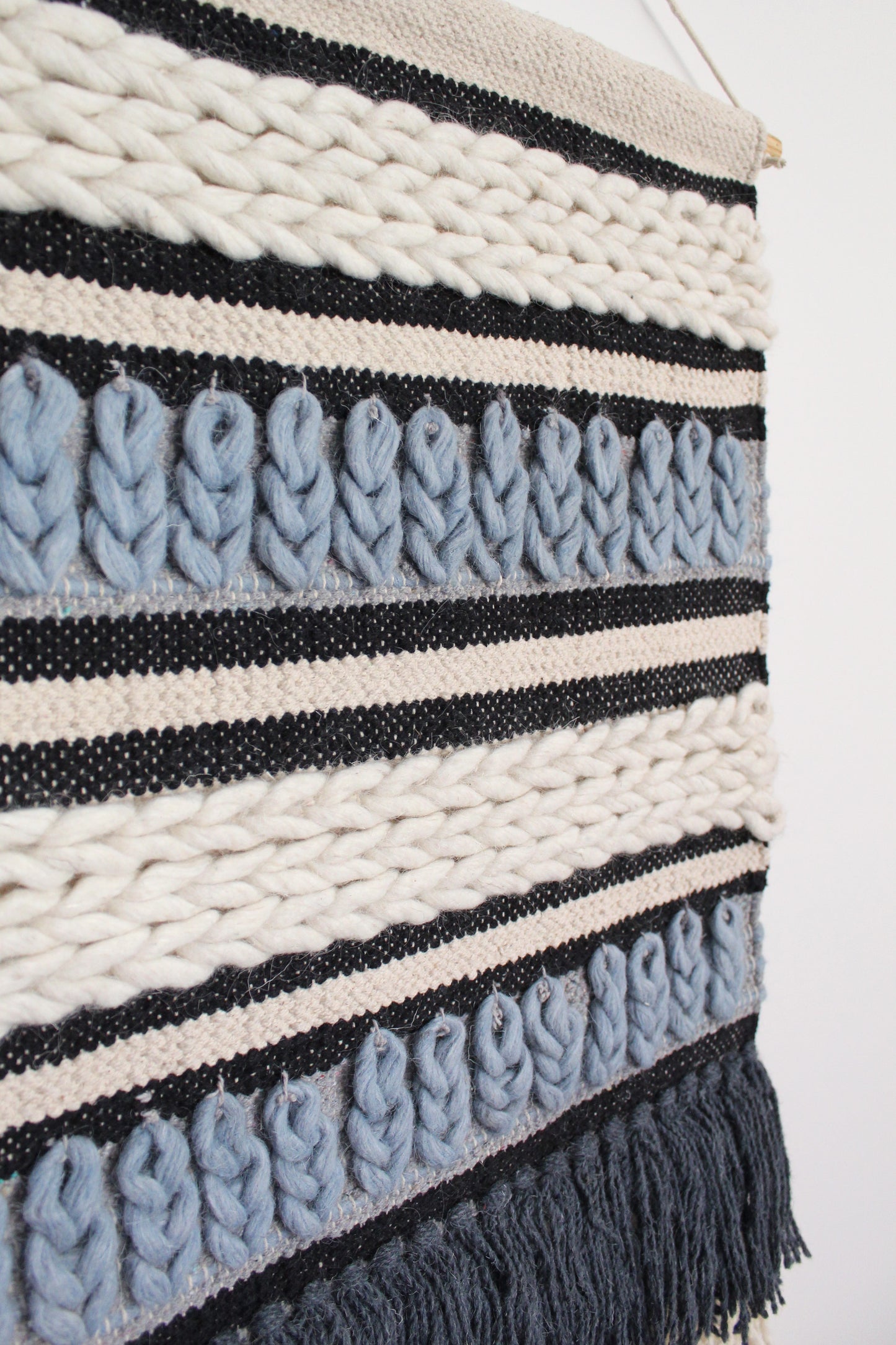 Handwoven Wall Hanging - Tonal Blue