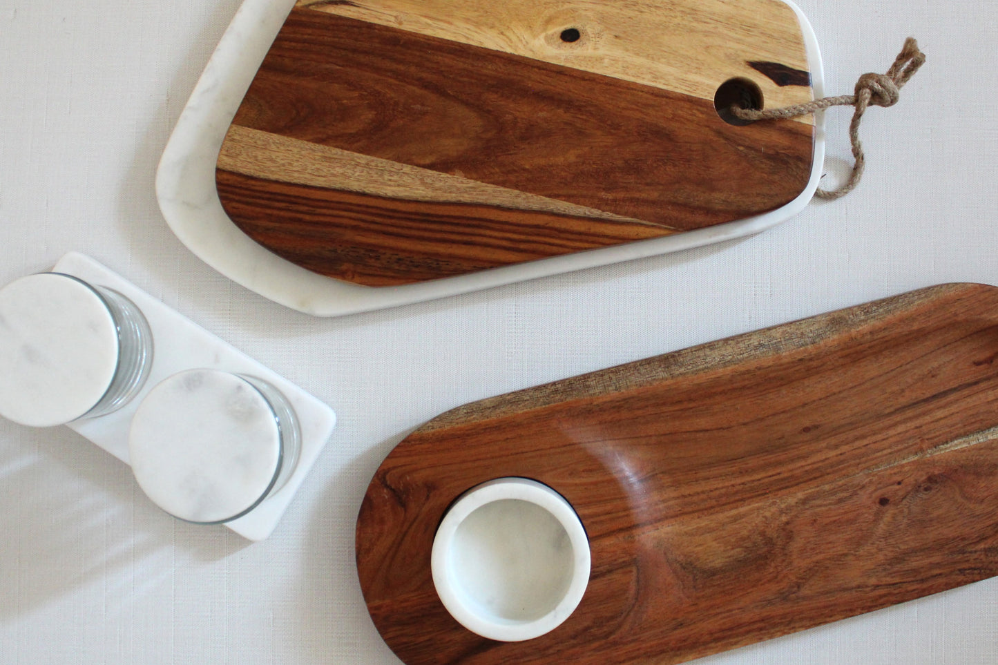Acacia & Marble Board Duo (Set of 2)