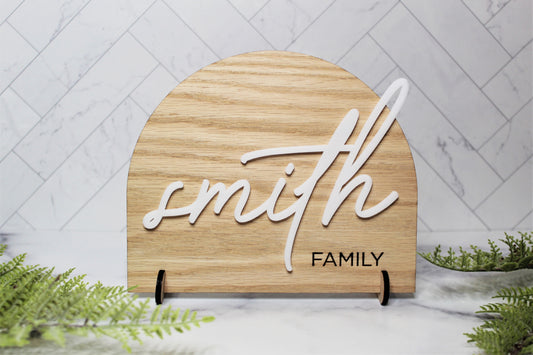 Custom Family Last Name Tabletop Sign