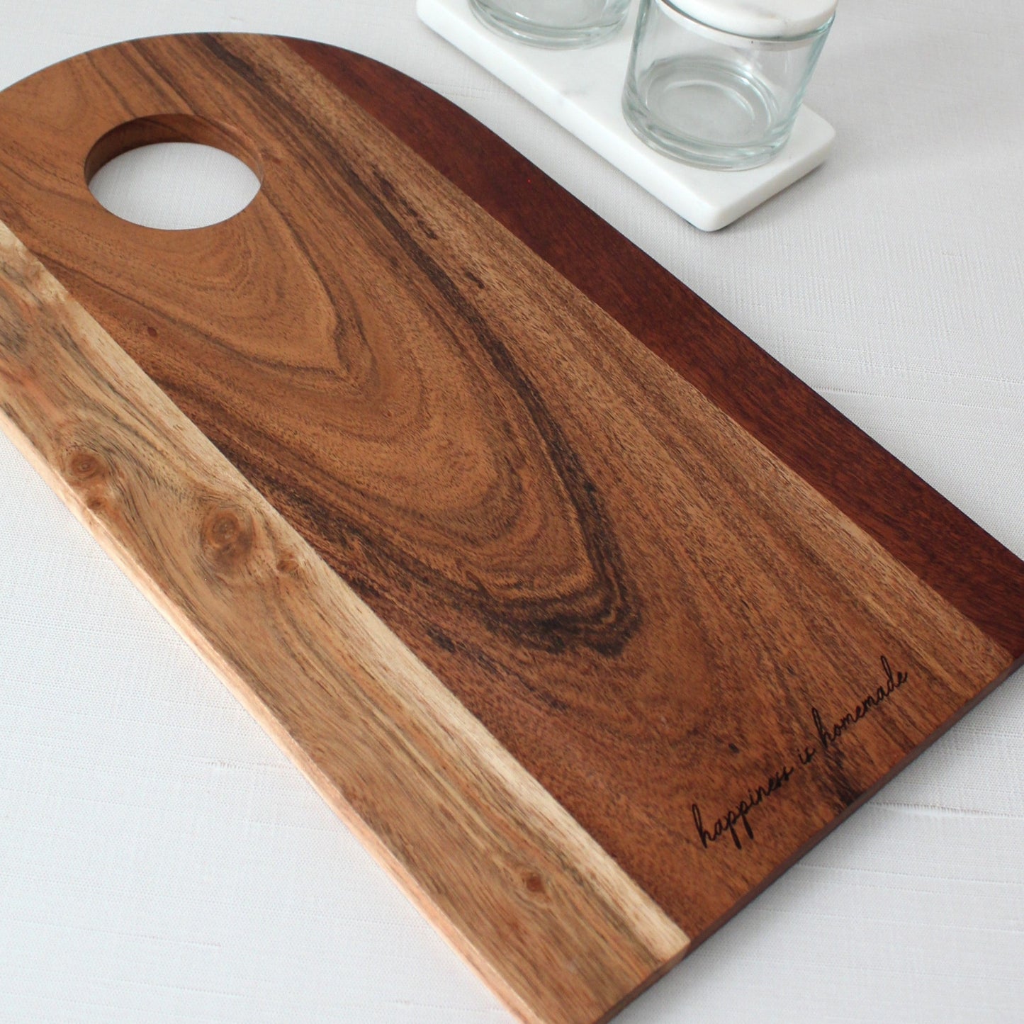 Happiness is Homemade Arch Cutting Board - Acacia Wood