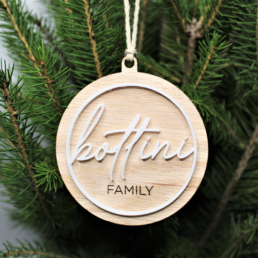 Custom Family Name Ornament