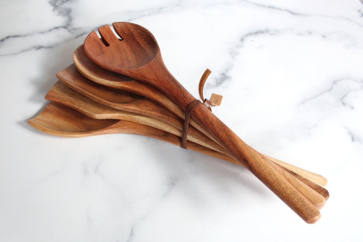 Acacia Wood Cooking Utensils (Set of 5) GAF Home